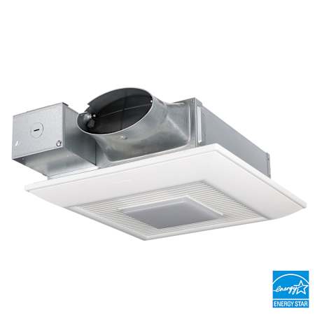 Panasonic 100 CFM 0.5 Sone Ceiling Mounted LED Lighted Exhaust Fan with Smart Flow Technology White